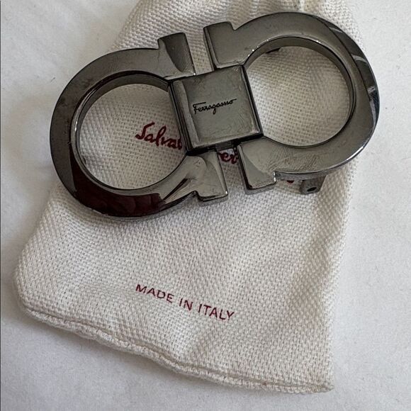 Salvatore Ferragamo Silver-Tone Gancini Belt Buckle Buckle Only with Dust Bag